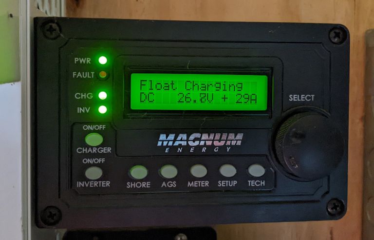 Magnasine inverter display when charging from generator.